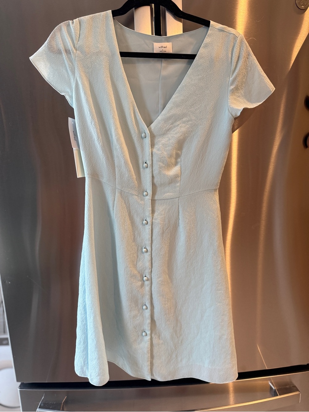 ARITZIA | NWT Wilfred Nazaire Mini Dress in Mint Blue, Size 0